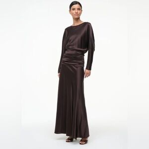 STAUD Freda Silk Dress - Earth